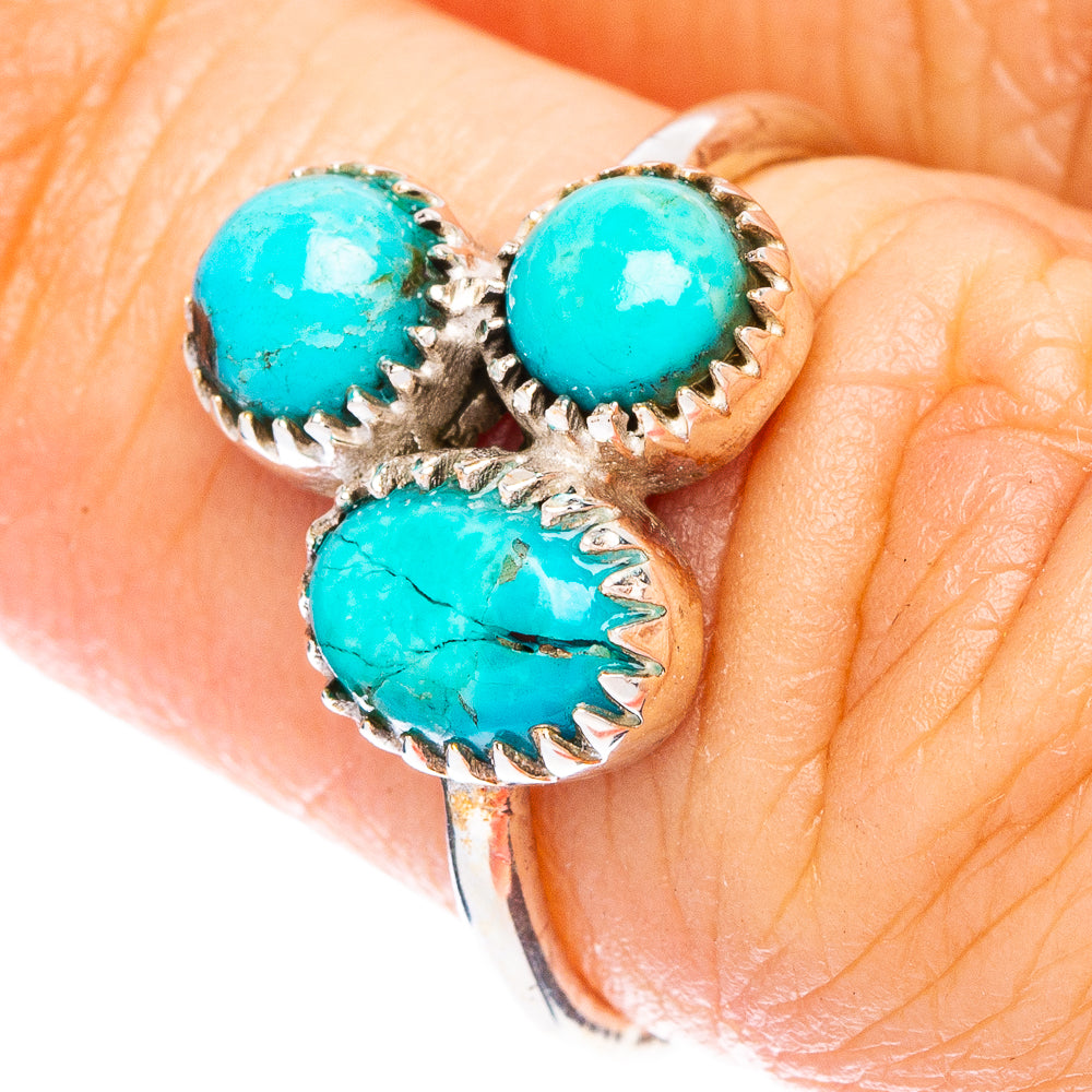 Kingman Turquoise Dainty Ring Size 6 (925 Sterling Silver) R146985
