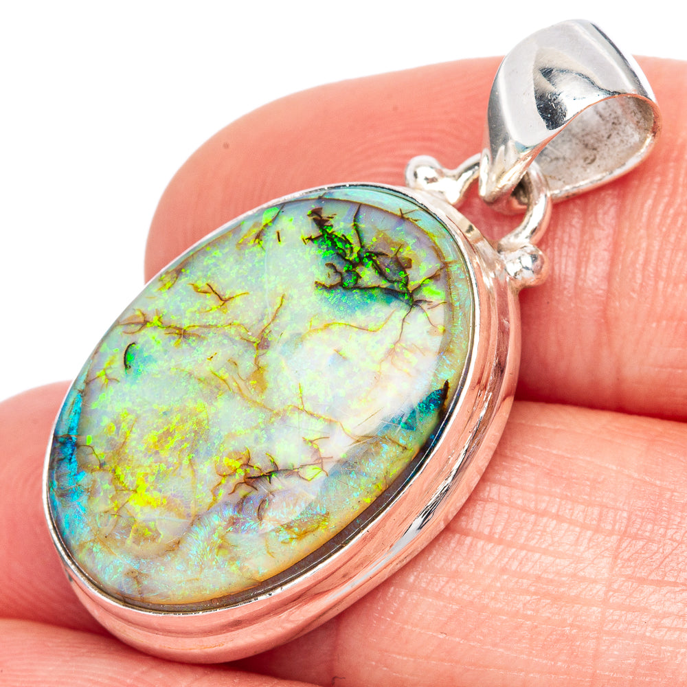 Rare Sterling Opal Pendant 1 1/4" (925 Sterling Silver) P41615