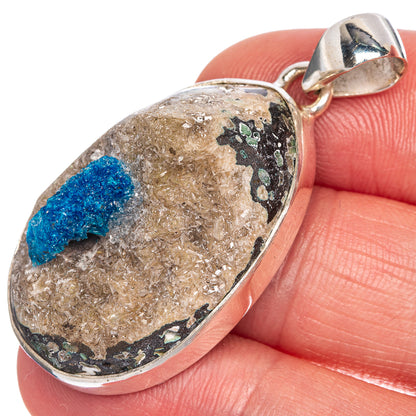 Cavansite Crystal Pendant 1 3/4" (925 Sterling Silver) P40707