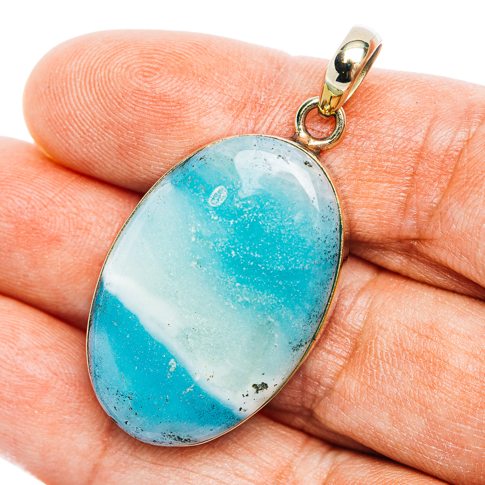 Peruvian Opal Pendant 1 3/4" (German Silver)