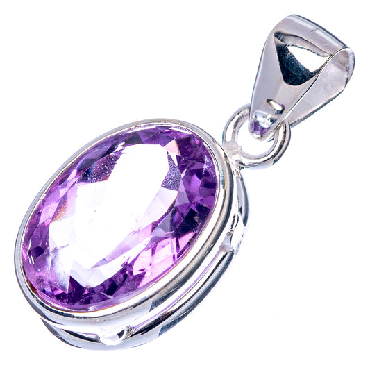 Faceted Amethyst Pendant 1 1/8" (925 Sterling Silver) P42995