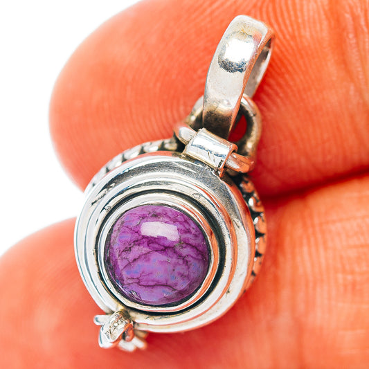 Purple Mojave Turquoise Poison Pendant 1" (.925 Sterling Silver)