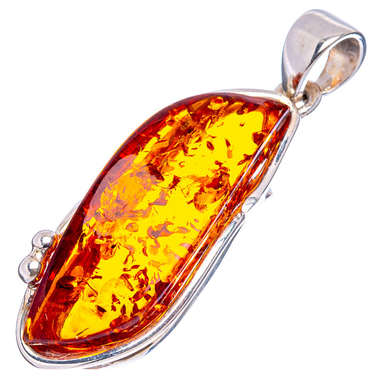 Amber teardrop pendant in .925 sterling silver with vivid resin marbling and bail