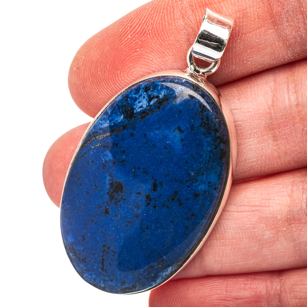 Dumortierite Pendant 2" (.925 Sterling Silver)
