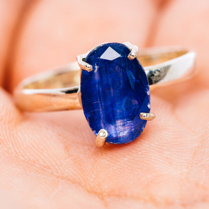 Faceted Kyanite Ring Size 9.75 (.925 Sterling Silver)