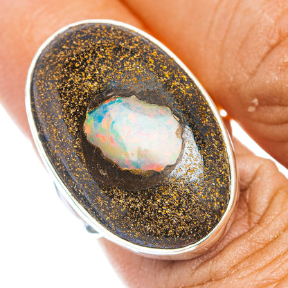 Premium Boulder Opal Ring Size 7 (.925 Sterling Silver)