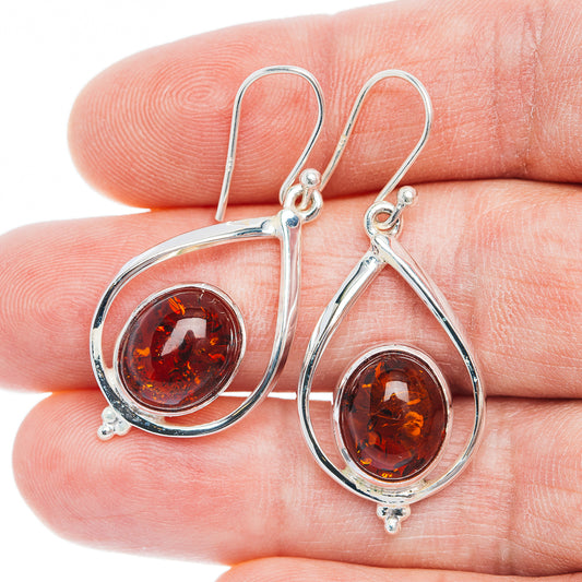 Premium Baltic Amber Earrings 1 5/8" (.925 Sterling Silver)