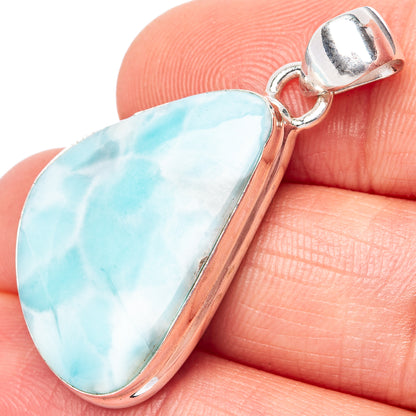 Larimar 925 Sterling Silver Pendant 1 1/2" (925 Sterling Silver) P42682