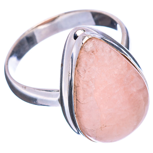 Rose quartz oval ring in .925 sterling silver, polished band with bezel setting