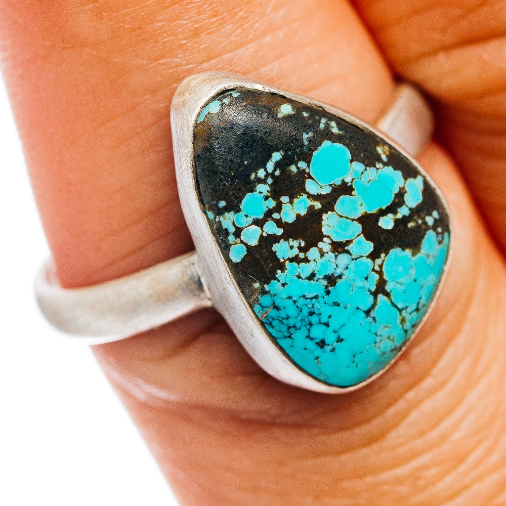 Number 8 Mine Turquoise Ring Size 7.75 (.925 Sterling Silver)