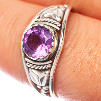 Faceted Amethyst Dainty Ring Size 8 (925 Sterling Silver) R145189