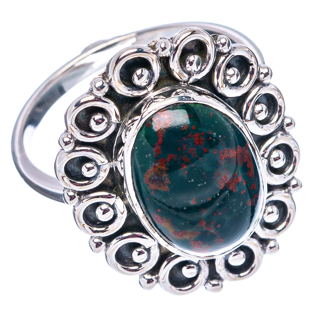 Premium Bloodstone Ring Size 7.75 (.925 Sterling Silver)