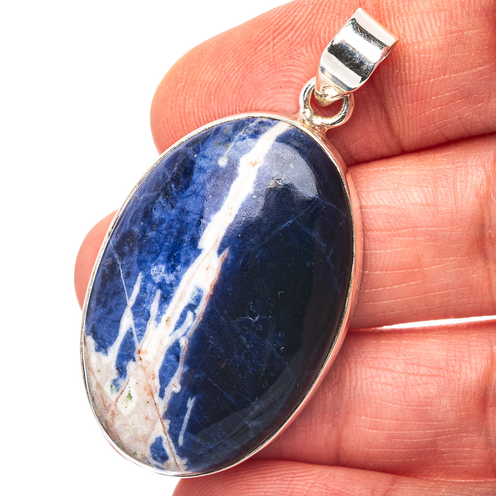 Sodalite Pendant 1 7/8" (.925 Sterling Silver)