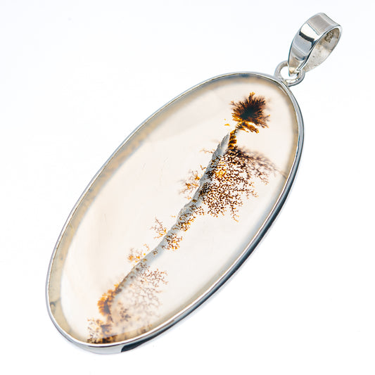 Premium Scenic Dendritic Agate Pendant 2 1/4" (.925 Sterling Silver)