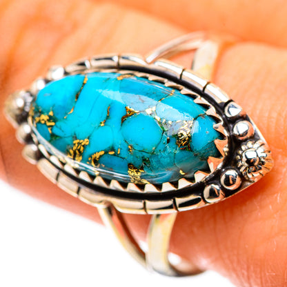 Blue Copper Composite Turquoise 925 Sterling Silver Ring Size 10 (925 Sterling Silver) RING139421