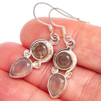 Rose Quartz Earrings 1 1/2" (925 Sterling Silver) E433557