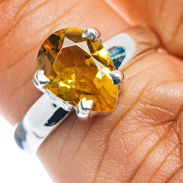 Faceted Citrine Ring Size 6 (.925 Sterling Silver)