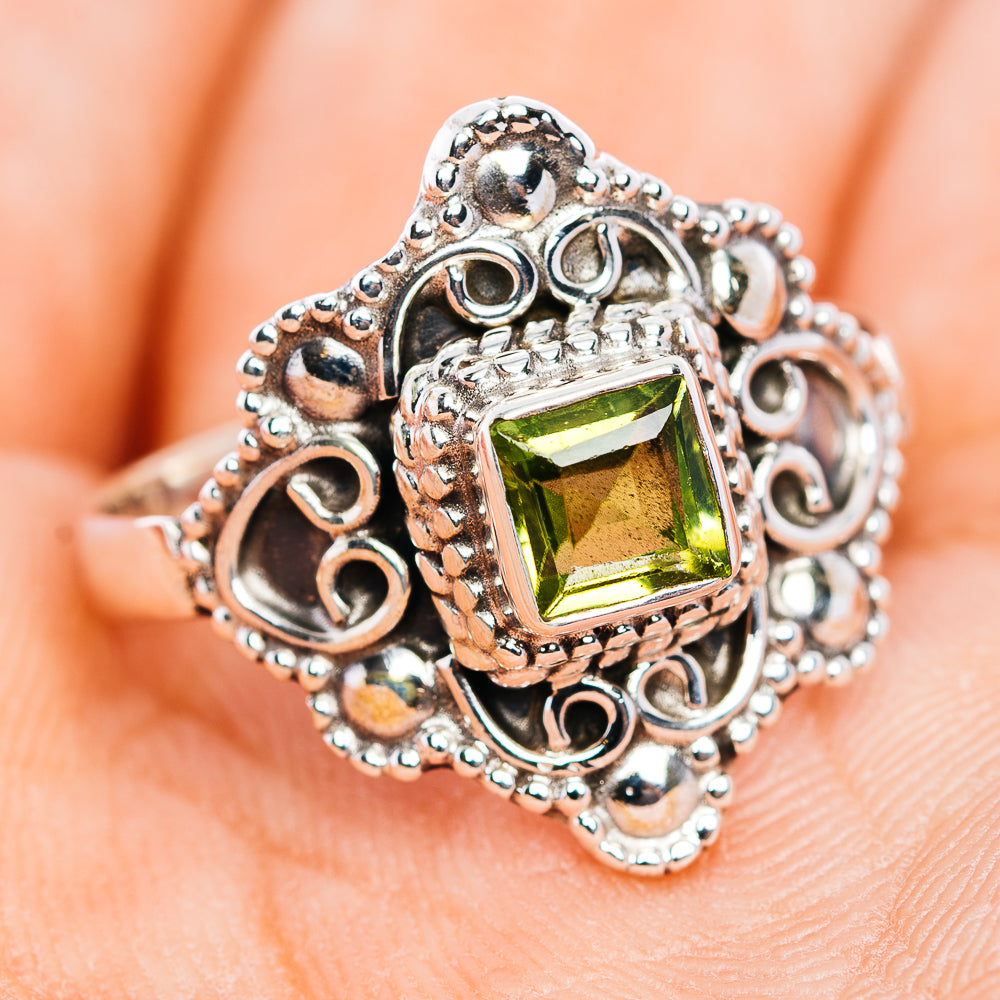 Peridot Filigree Ring Size 8.25 (.925 Sterling Silver)