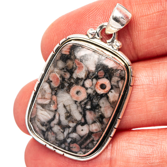 Crinoid Fossil Pendant 1 1/2" (.925 Sterling Silver)