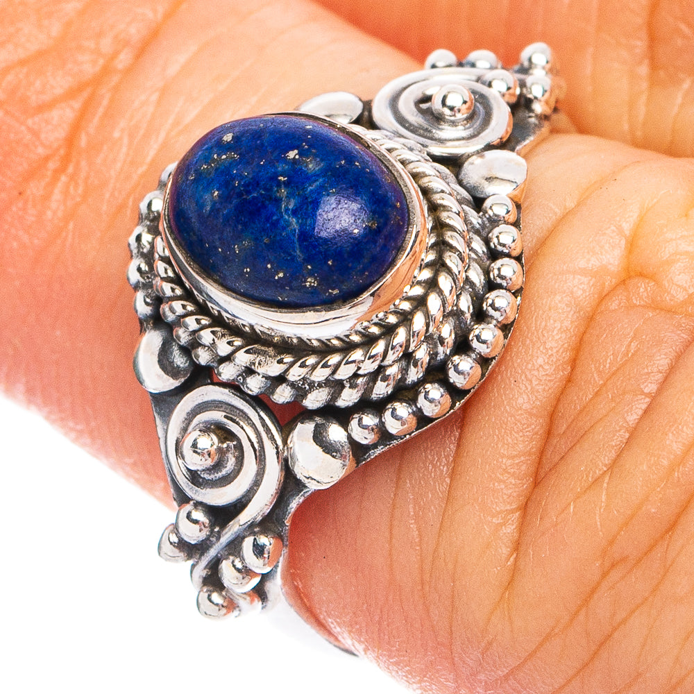 Dainty Lapis Lazuli Ring Size 5.75 (925 Sterling Silver) R8678