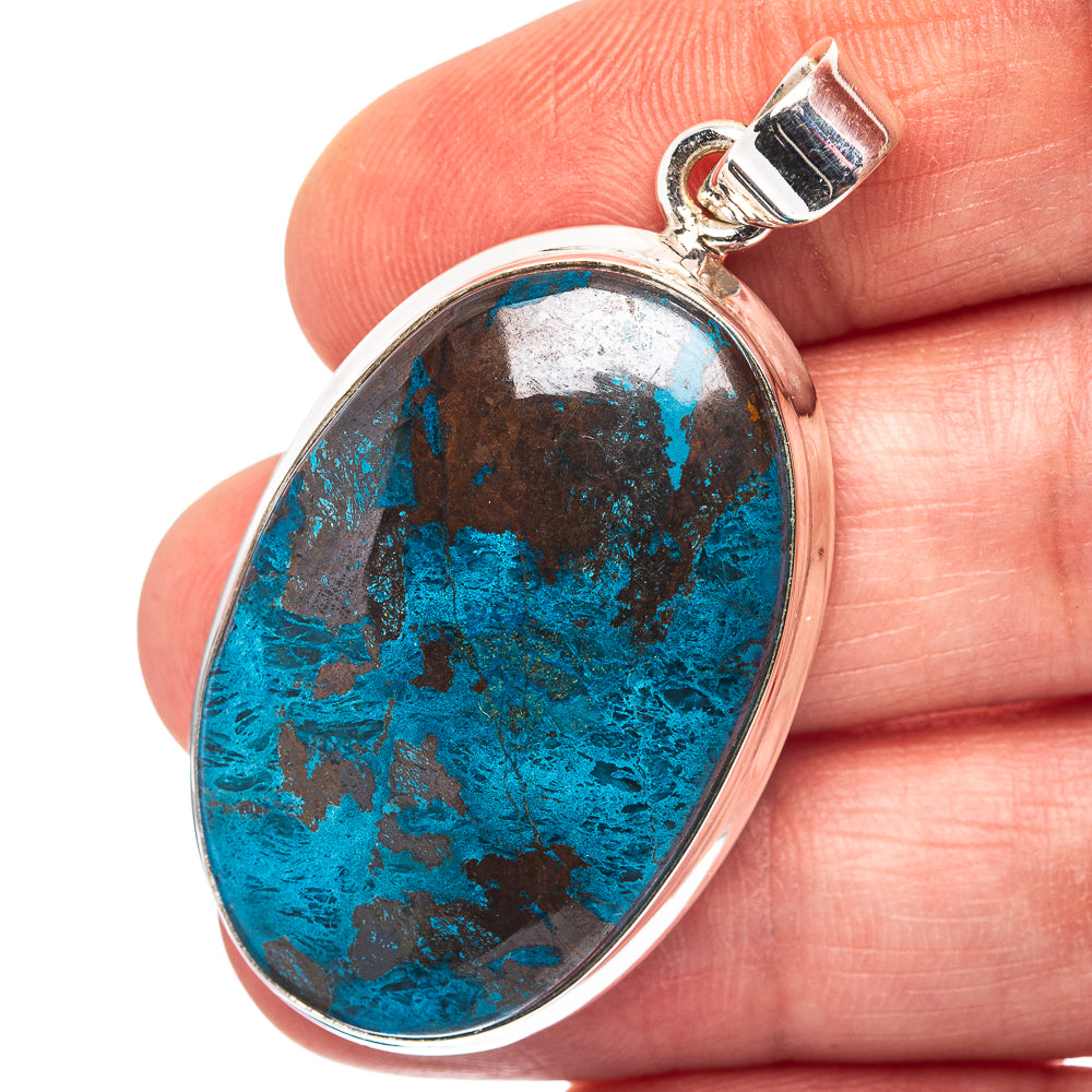 Shattuckite Pendant 1 7/8" (.925 Sterling Silver)