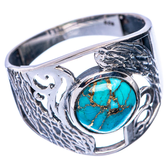 Blue Copper Composite Turquoise Ring Size 10 (925 Sterling Silver) R144690