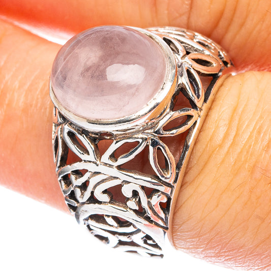 Rose Quartz Ring Size 6.75 (925 Sterling Silver) R4727
