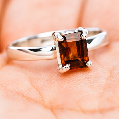 Spessartite Garnet Ring Size 7 (.925 Sterling Silver)