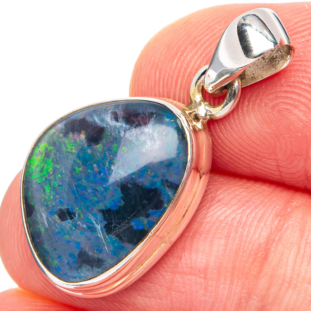 Rare Triplet Opal Pendant 1 1/8" (.925 Sterling Silver)