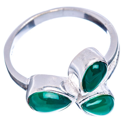Green Onyx Dainty Ring Size 6.5 (.925 Sterling Silver)