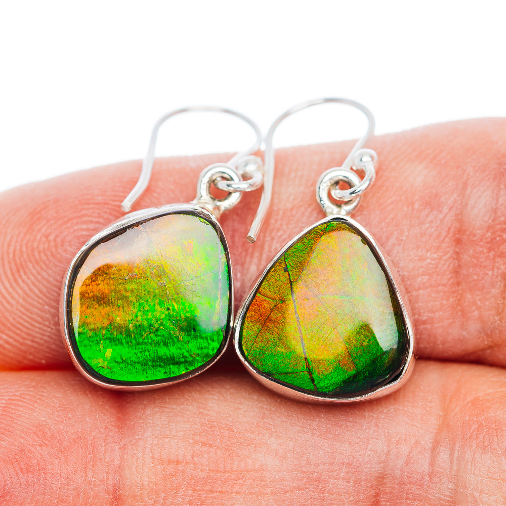 Exclusive Ammolite Earrings 1 1/4" (.925 Sterling Silver)