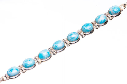 Larimar 925 Sterling Silver Bracelet 5 3/4" to 7 3/4" B90248