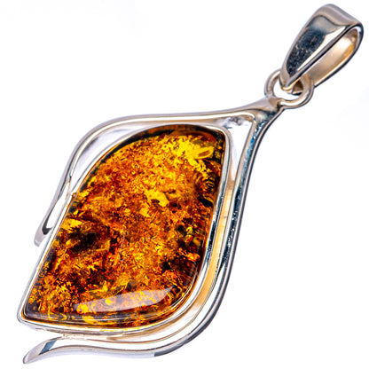 Ana Silver Co Baltic Amber Pendant 2 1/4" (925 Sterlnig Silver)