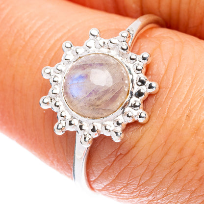 Rainbow Moonstone Dainty Ring Size 8 (925 Sterling Silver) R146834