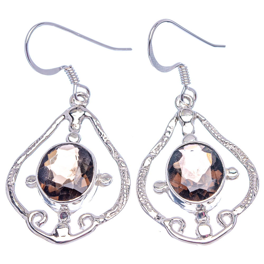 Premium Smoky Quartz Earrings 1 5/8" (.925 Sterling Silver)