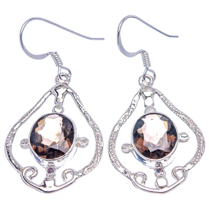 Premium Smoky Quartz Earrings 1 5/8" (.925 Sterling Silver)
