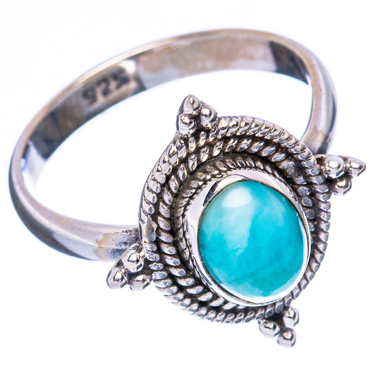 Larimar Dainty Ring Size 7 (925 Sterling Silver) R3419