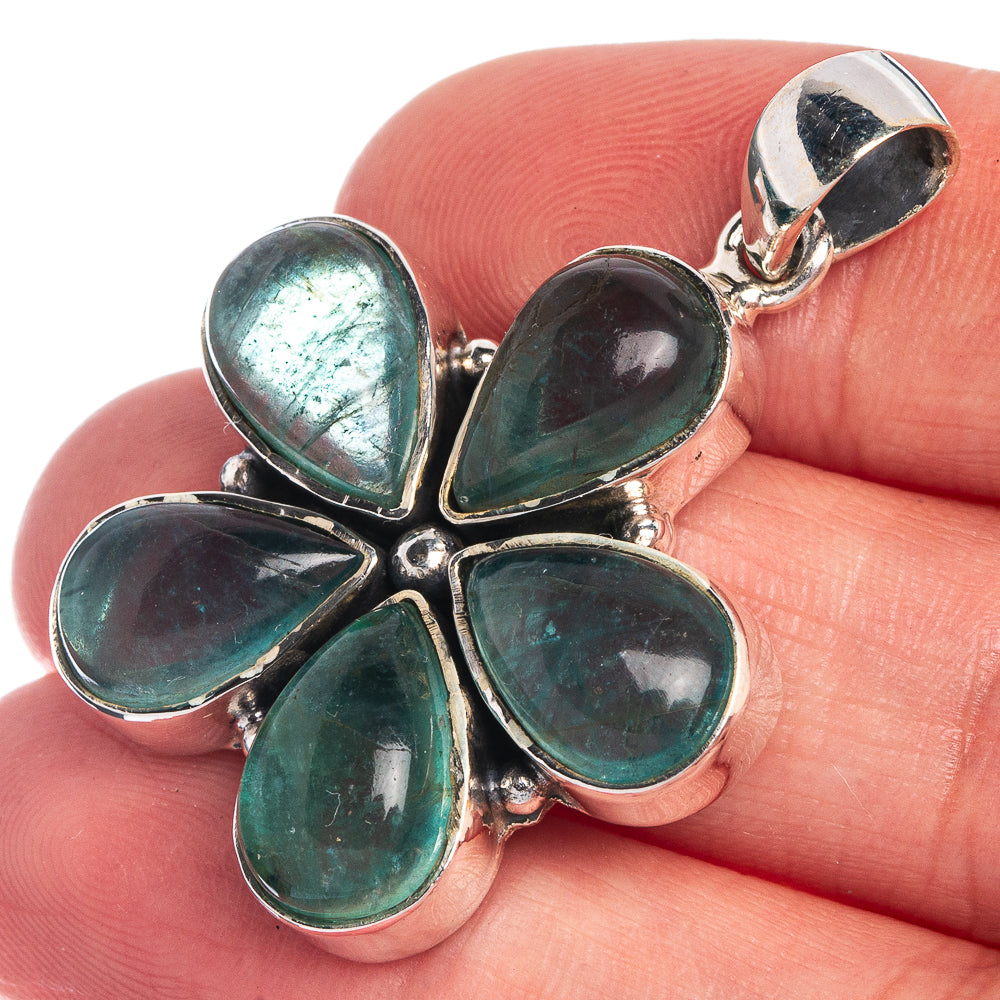 Blue Fluorite Pendant 1 1/2" (925 Sterling Silver) P39819