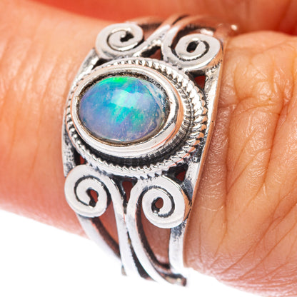 Rare Ethiopian Opal Dainty Ring Size 8 (925 Sterling Silver) R145890