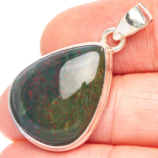 Bloodstone Pendant 1 3/8" (925 Sterling Silver) P43984