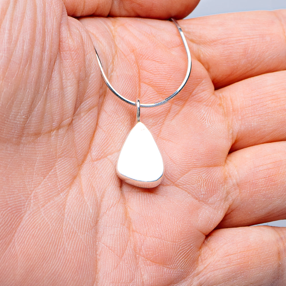 Australian Fire Opal Necklace 16" (.925 Sterling Silver)