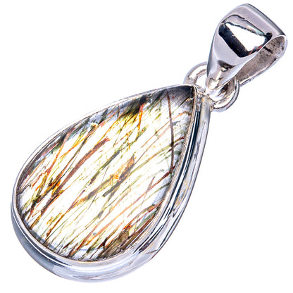 Rutilated Quartz Pendant 1 1/4" (925 Sterling Silver) P41967