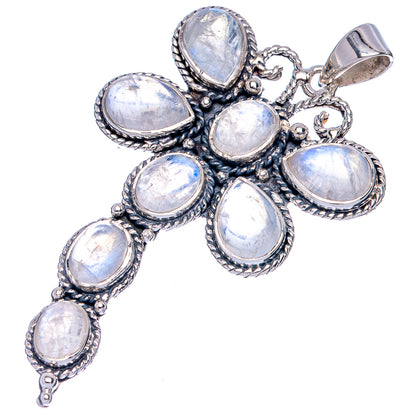 Signature Rainbow Moonstone Dragonfly Pendant 2 3/8" (925 Sterling Silver) P42295