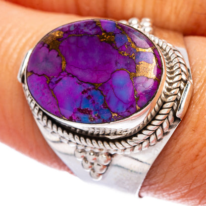 Purple Copper Composite Turquoise Ring Size 8.75 (925 Sterling Silver) R146522