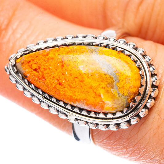 Bumble Bee Jasper Ring Size 7.5 (925 Sterling Silver) R3996