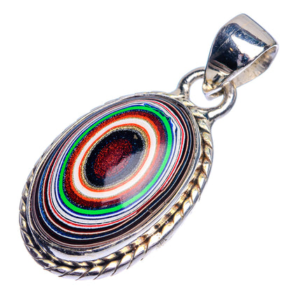 Fordite Pendant 1 3/8" (925 Sterling Silver) P39760