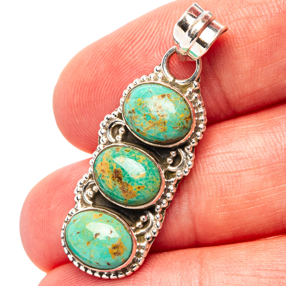 Mohave Turquoise Pendant 1 1/2" (.925 Sterling Silver)