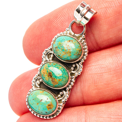 Mohave Turquoise Pendant 1 1/2" (.925 Sterling Silver)