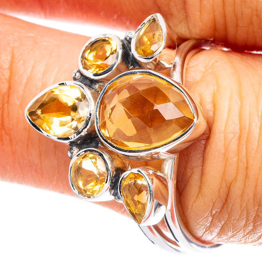 Faceted Citrine 925 Sterling Silver Premium Ring Size 9 (925 Sterling Silver) R6545