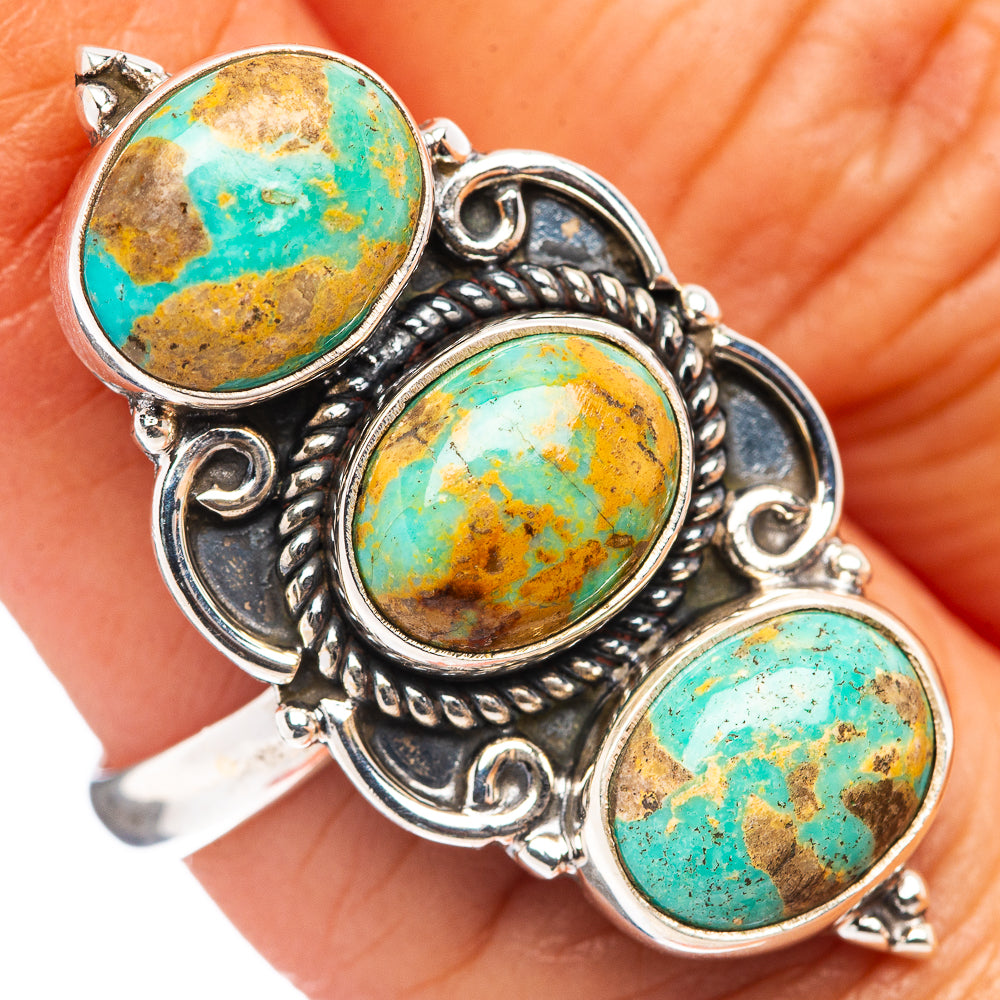 Mohave Turquoise Ring Size 7 Adjustable (.925 Sterling Silver)